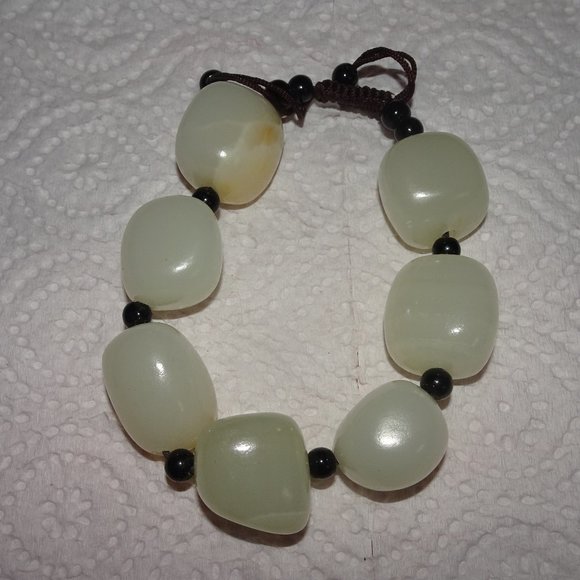 Large Agate Stone Heavy Pull String Bracelet - Picture 1 of 4